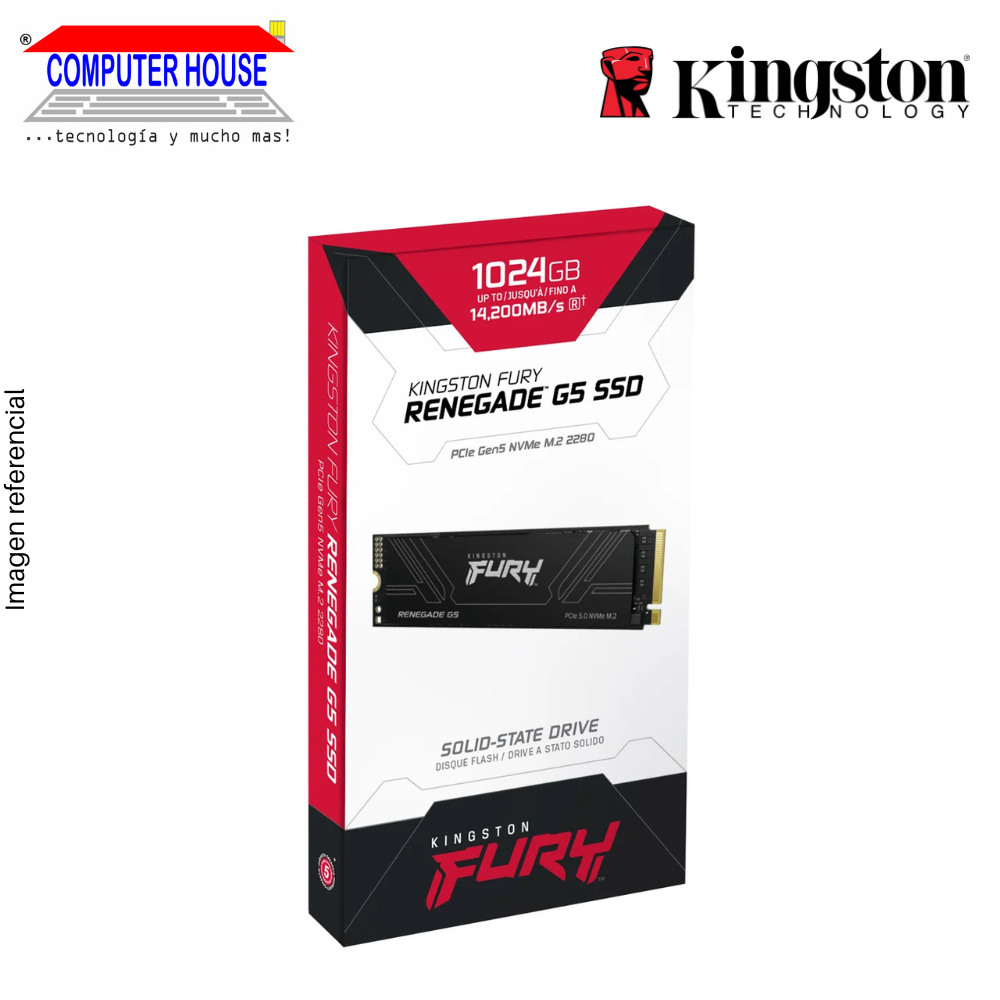 Kingston 1024GB Solid State Drive, FURY Renegade G5, M.2 NVMe PCIe SSD (Max Read 14,200MB/s, Max Write 11,000MB/s). 