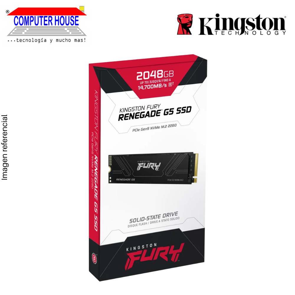 Kingston 2048GB Solid State Drive, FURY Renegade G5, M.2 NVMe PCIe SSD (Max Read 14,800MB/s, Max Write 14,000MB/s). 