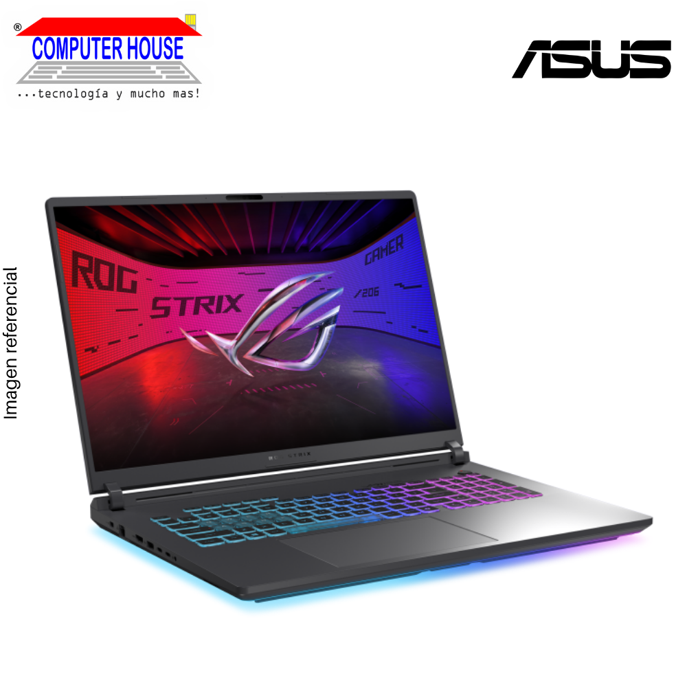 Laptop ASUS Rog Strix G18, Core Ultra 9-275HX, RAM 32GB DDR5, SSD 1TB, Video RTX5070 8GB, 18" FHD 240Hz, Teclado en Inglés, Windows 11.