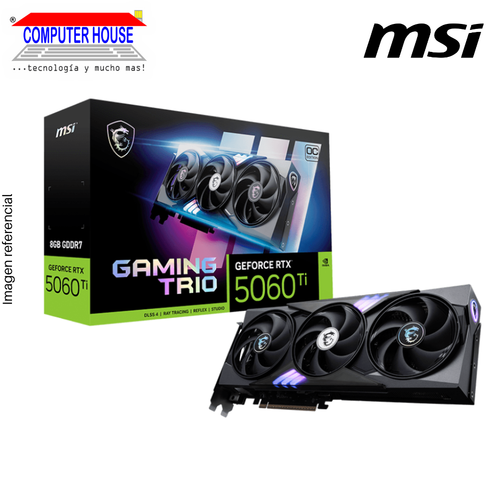 MSI RTX5060TI 8GB Video Card, GDDR7, Gaming Trio OC, NVIDIA GeForce, 3xDisplayPort, 1xHDMI, PCI-e 5.0.