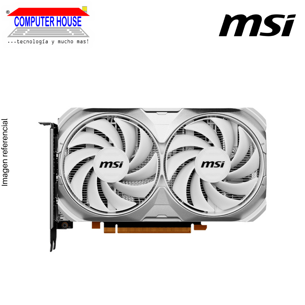 Tarjeta de Video MSI RTX4060 8GB, GDDR6, Ventus 2X White OC, Nvidia GeForce, 3xDisplayPort/1xHDMI, 128-Bits.