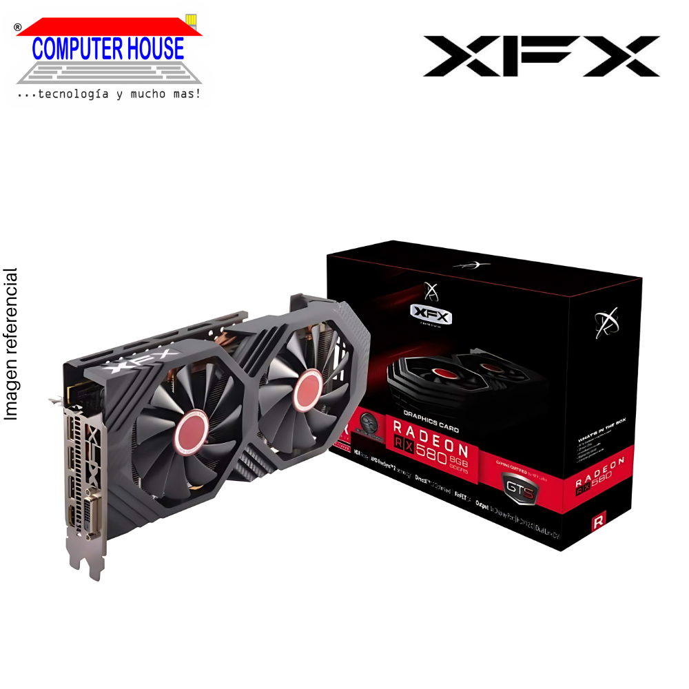 Tarjeta de Video XFX RX580 8GB, GDDR5, Gráficos AMD Radeon, 3xDisplayPort/1xHDMI/1xDVI, 256-Bits.