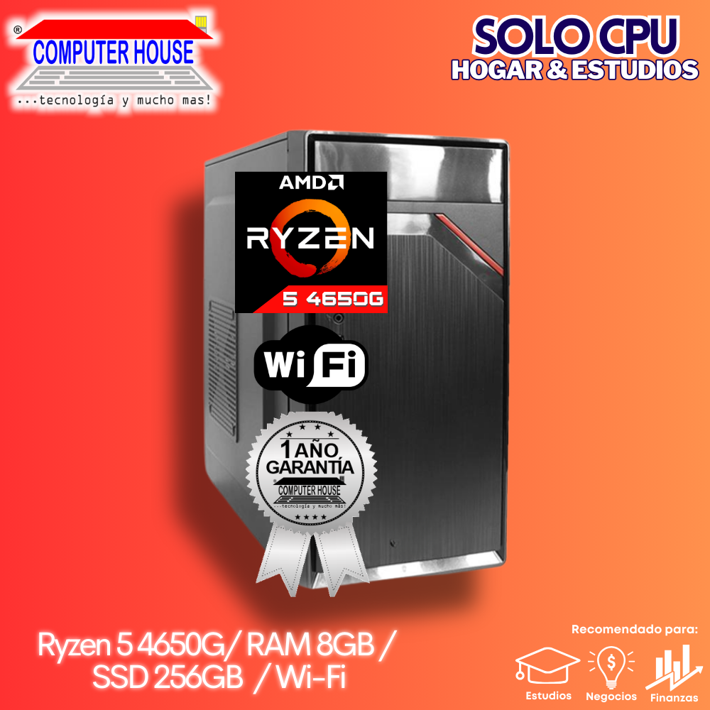OFERTA CPU: Ryzen 5-4650G PRO, RAM 8GB, SSD 256GB, Wi-Fi.