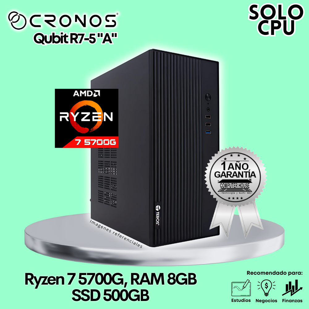 Solo CPU: CRONOS Qubit R7-5, RAM 8GB, SSD 500GB.