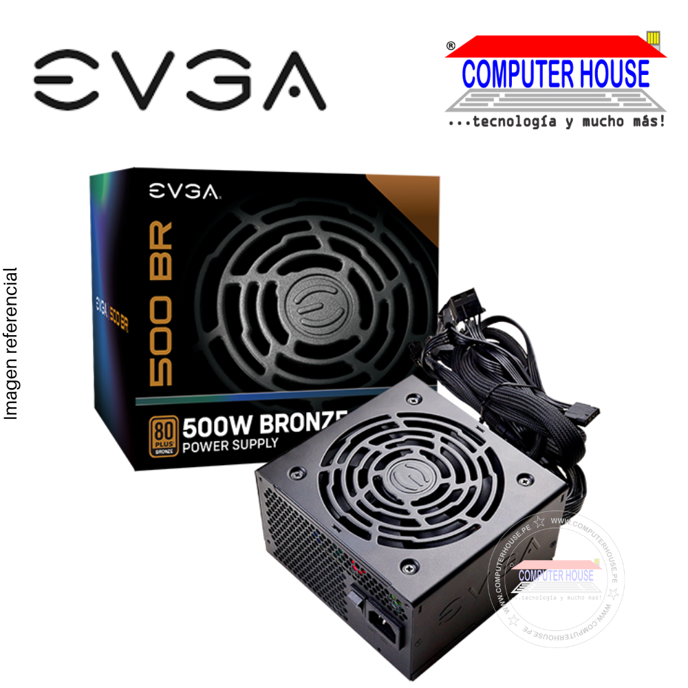 Fuente de poder EVGA 500 BR, 500W, ATX, 80 Plus Bronze.