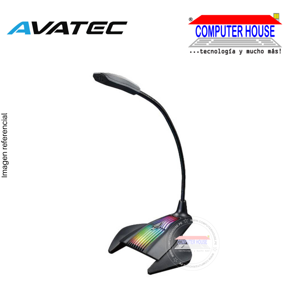 AVATEC CMP-1003B Microphone, Black, RGB, USB 