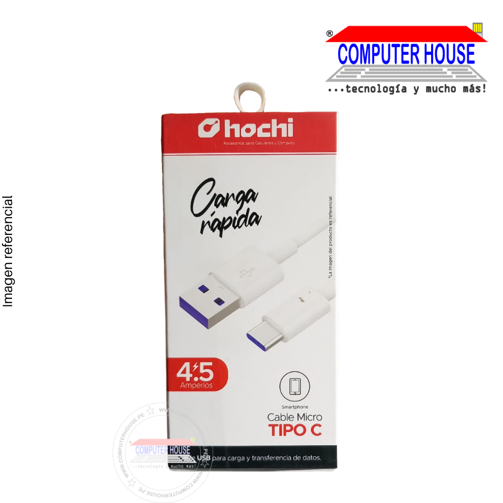 Cable USB TIPO C, 4.5A , Hochi (CAB_TC_CR)