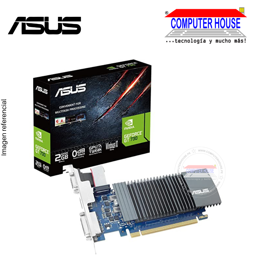 Tarjeta de video ASUS GT730 2GB, DDR3 BRK EVO, PCI-Express 2.0, GeForce.