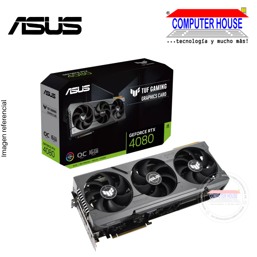 Tarjeta de video ASUS RTX4080 16GB, GDDR6X OC Edition, PCI-E 4.0, TUF Gaming GeForce.