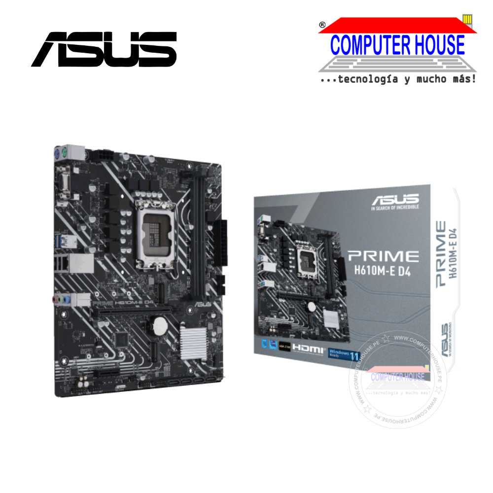 ASUS PRIME H610M-K D4 Motherboard, LGA1700, mATX Supports 13th and 12th Generation Intel Processors, 2 x Memory Slots. 