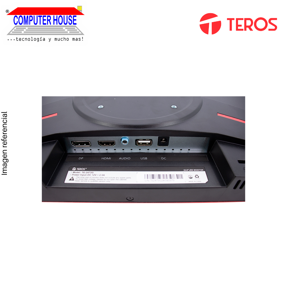 Teros 23.8" TE-2473G Gamer Monitor, Curved, 1920x1080 FHD, 180Hz, 1Ms, 1xHDMI/1xVGA/1xAudio/1xUSB Ports. 
