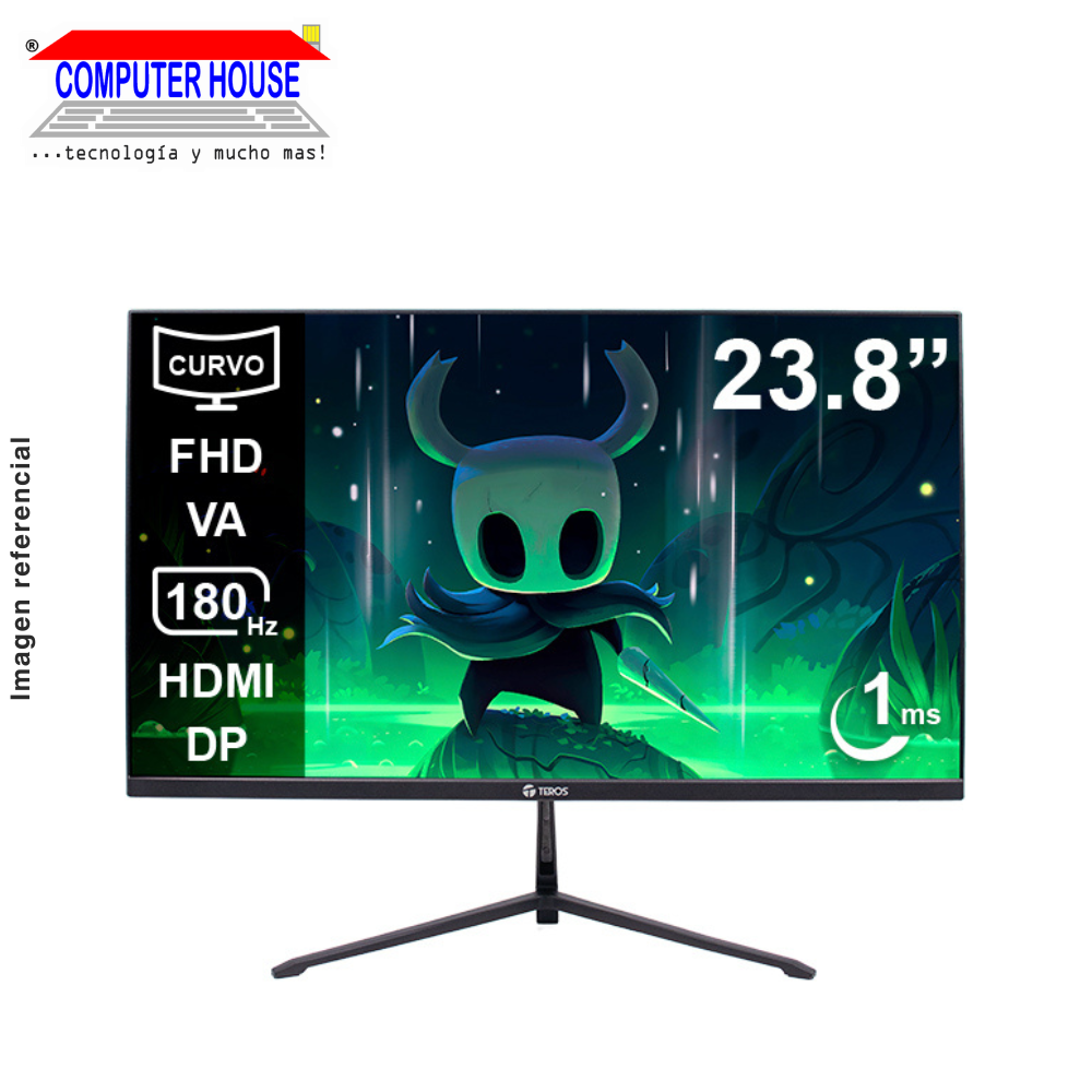 Monitor 23.8" Teros TE-2476G, VA, Curvo, 180Hz, 1Ms, FHD, HDMI/DisplayPort.