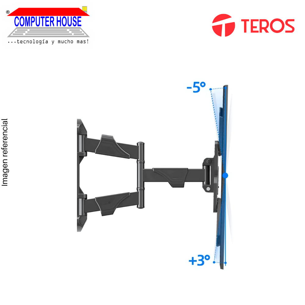 Teros TE-7112 Retractable TV Rack, Sizes 32-75", Fixed TV Position, Supports up to 36kg. 