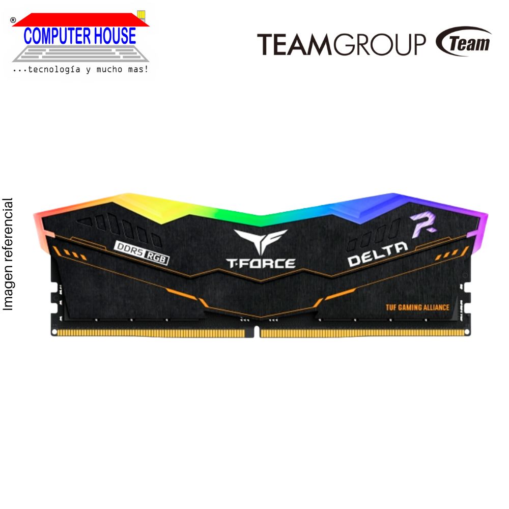 Memoria RAM DDR5 DIMM TeamGroup 16GB, 5600MHz, T-Force Delta TUF Gaming Alliance RGB, CL36 1.2V.