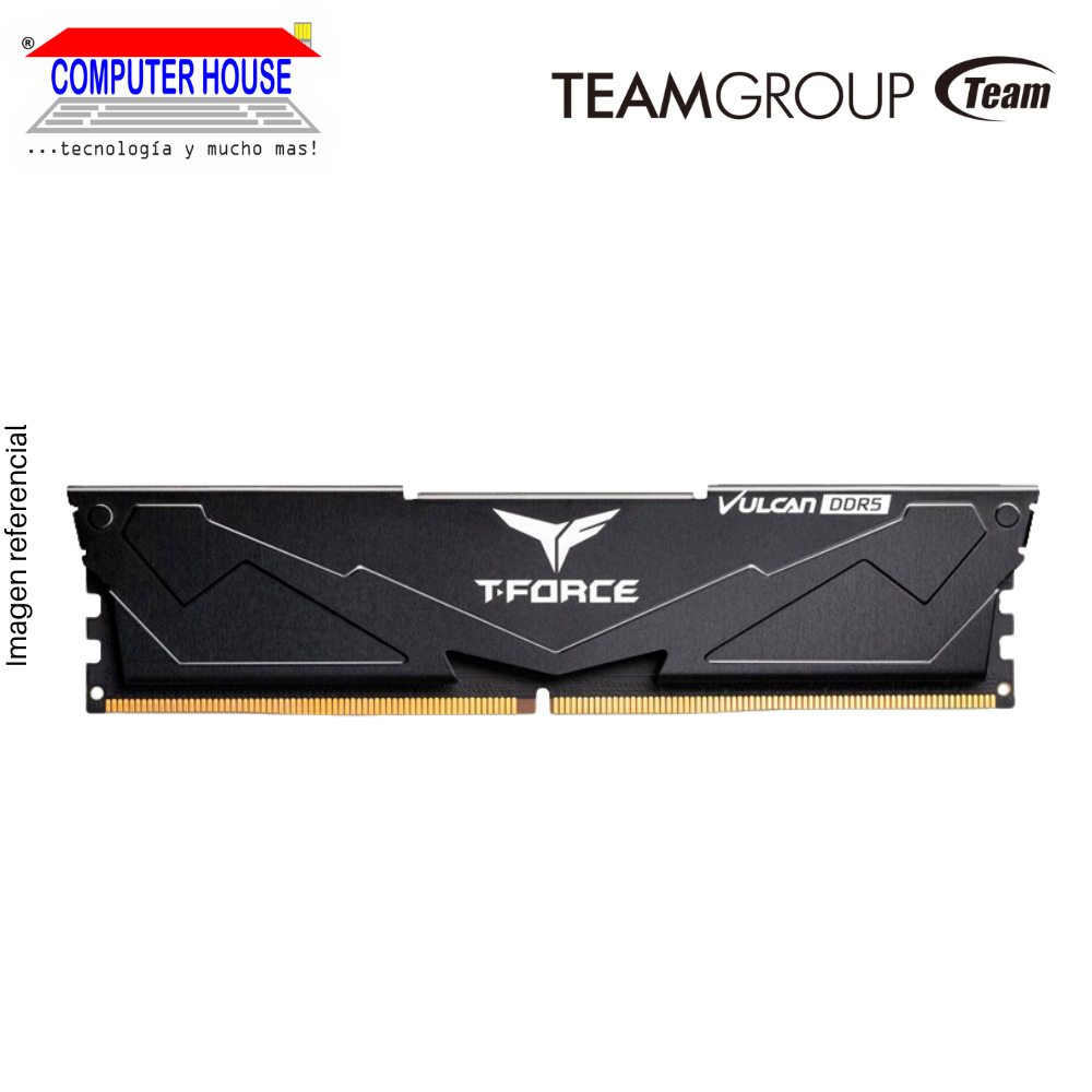 Memoria RAM DDR5 DIMM TeamGroup 16GB, 5200MHz, T-Force Vulcan, CL40, 1.25V.