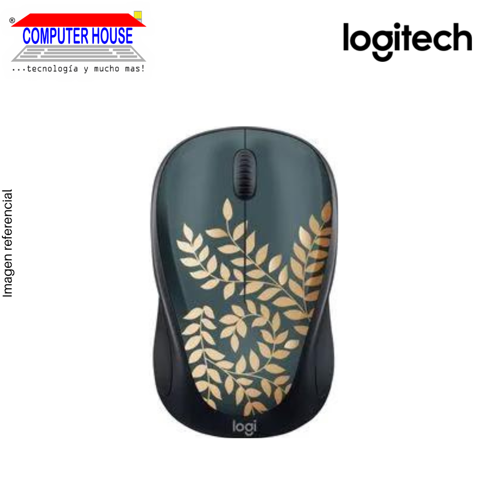 LOGITECH M317C Wireless Mouse, Golden Garden, USB Receiver. 
