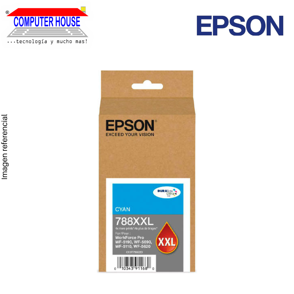 Tinta EPSON T748XXL Cyan, para WorkForce 6090/6590. (T748XXL220-AL)