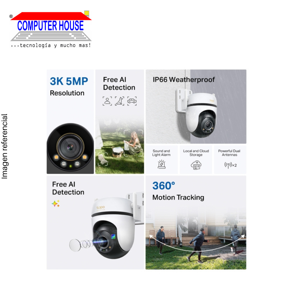 Cámara de Seguridad Wi-Fi TP-LINK Tapo C530WS, 3K 5MP (2880×1620px), vigilancia inteligente, Interior o Exterior.