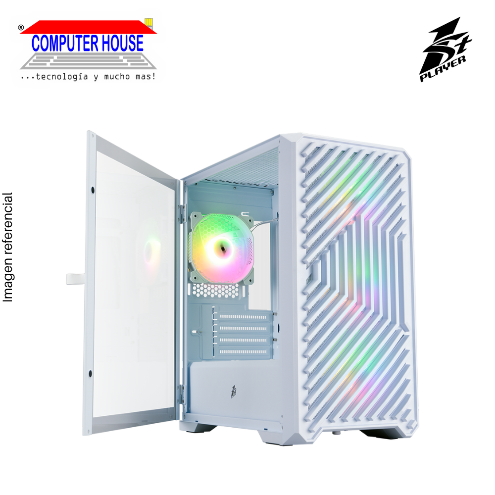 Case 1St Player T3 Black, MESH PANEL, X4 FAN ARGB 12CM 