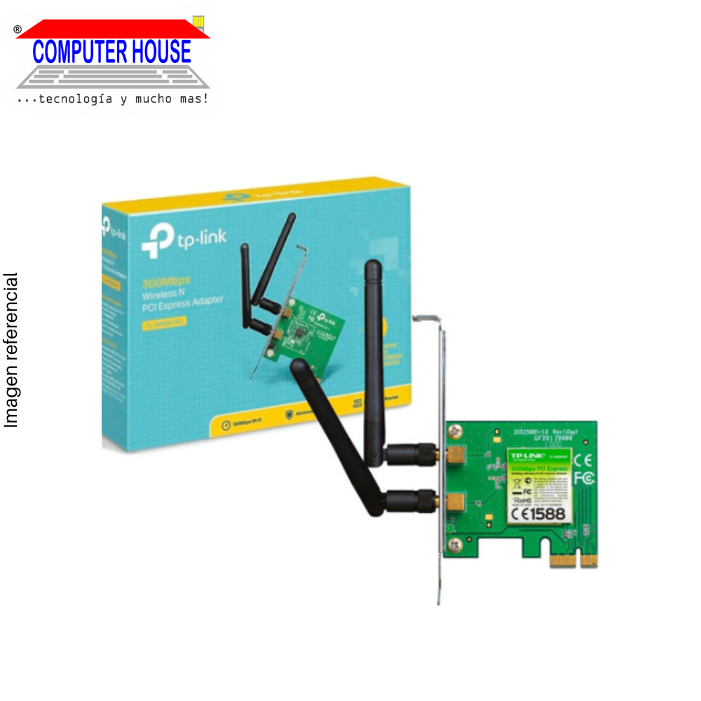 TP-LINK TL-WN881ND Wireless Network Card, PCI Express, 2.4GHz (up to 300Mbps).