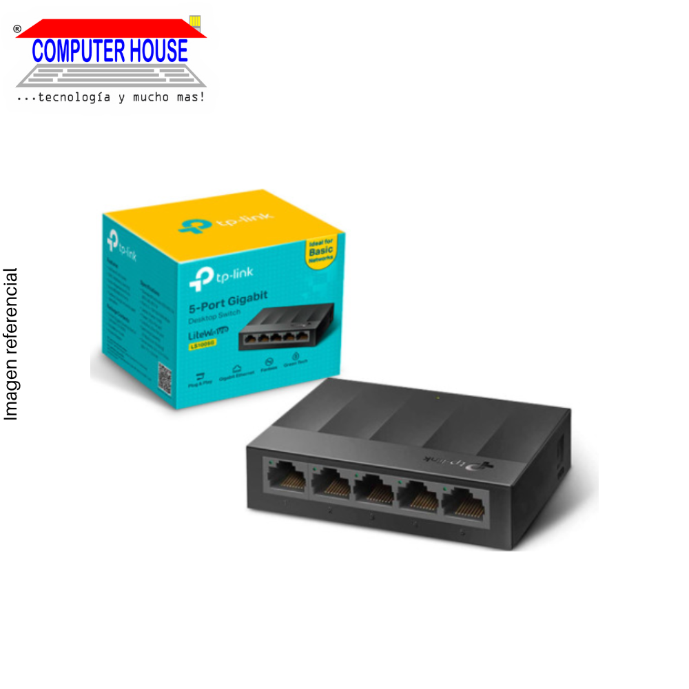 TP-LINK LS1005G Switch, Gigabit 5 ports 10/100/1000 Mbps.