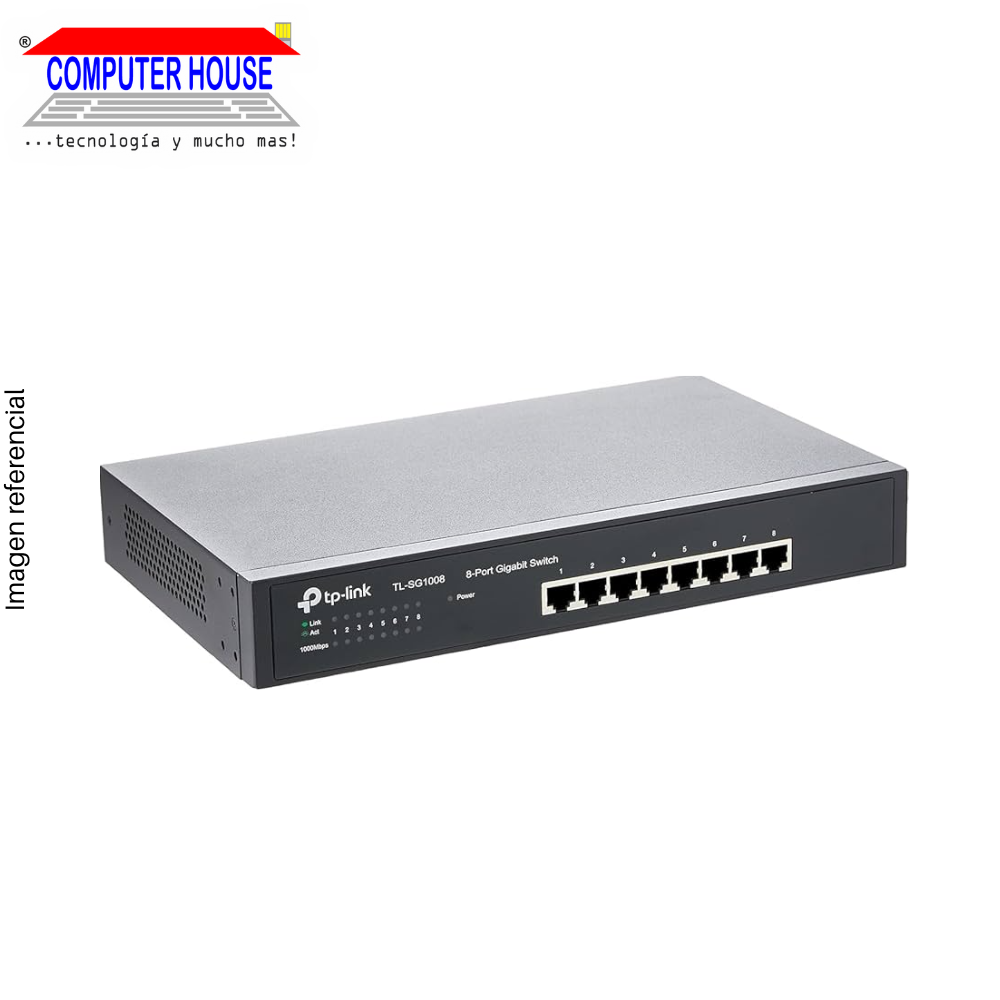 Switch TP-LINK SG1008, 10/100/1000 Mbps Gigabit, 8 Puertos RJ45.