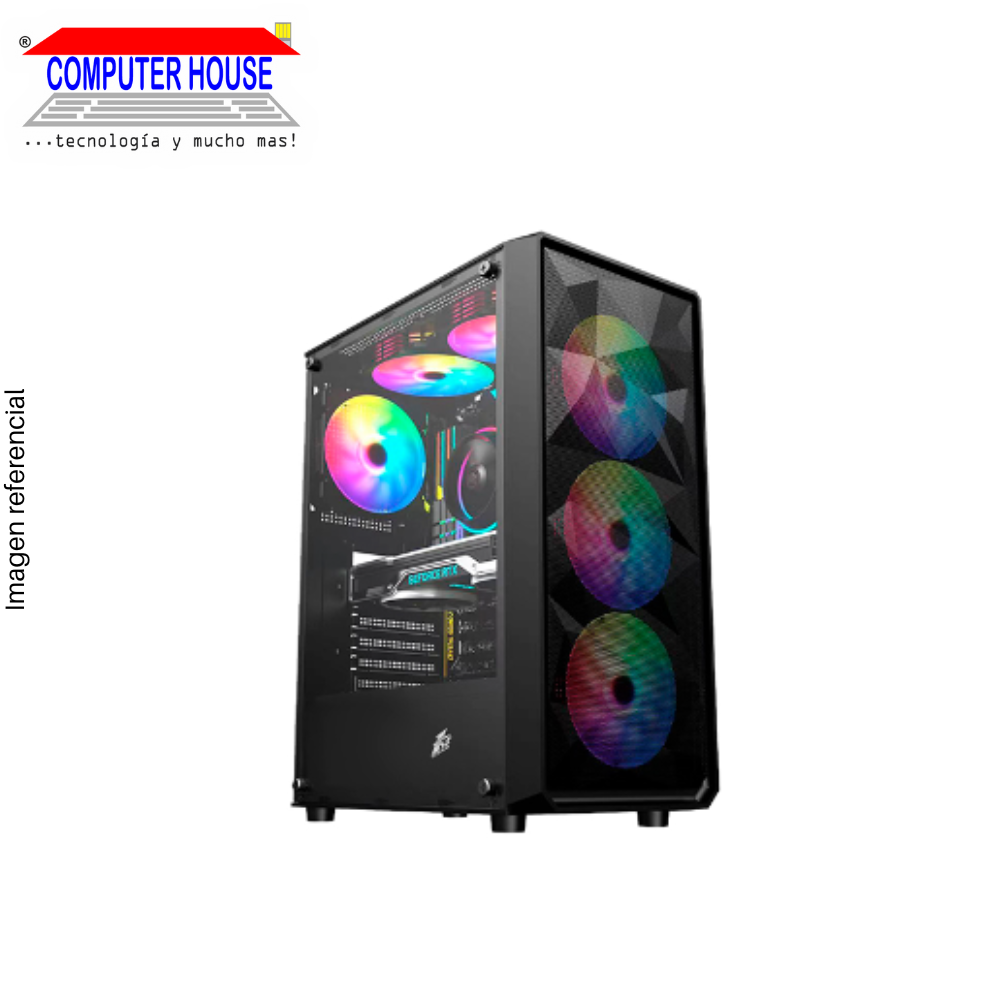 Case 1St Player T3 Black, MESH PANEL, X4 FAN ARGB 12CM 