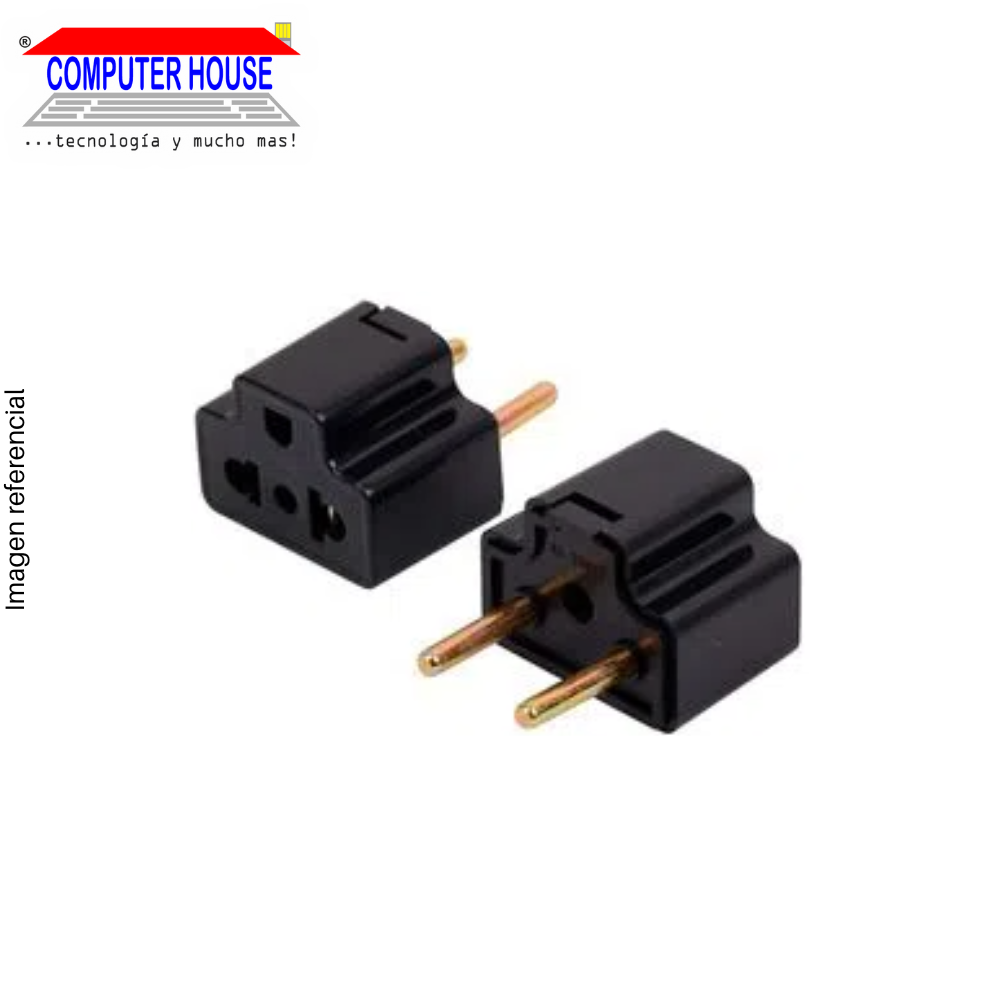 Generic 3 to 2 Power Adapter, Black.