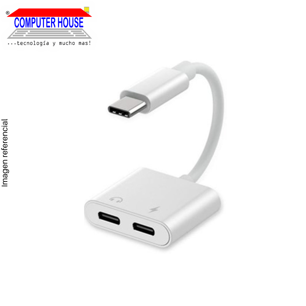 XO Plug/Jack 3.5mm + Type C Female to Type C Audio and Charging Adapter (XO-NBR-172B)