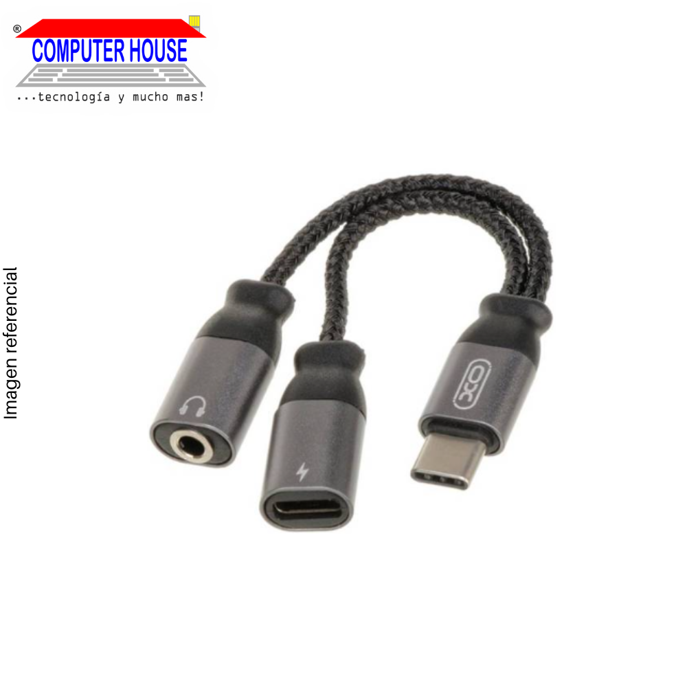 Adaptador XO Plug/Jack 3.5mm Hembra + Tipo C Hembra a conexión Tipo C (XO-NB-R160B)