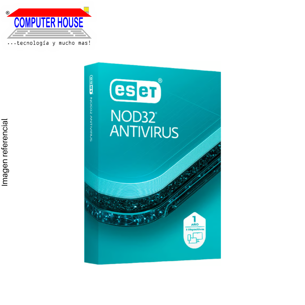 Antivirus ESET NOD32 Edicion 2024 para 3 PCs, Licencia 1 año.