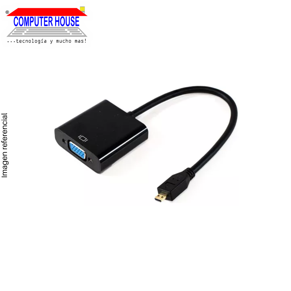 Adaptador de Video genérico 1xMicro HDMI Macho a 1xVGA Hembra + 1xJack de Audio.