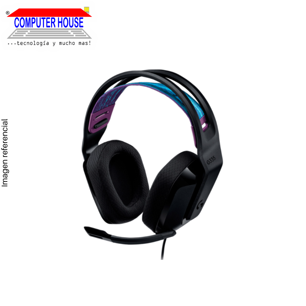 LOGITECH G335 Wired Headset, Black, 2xJack Connection.