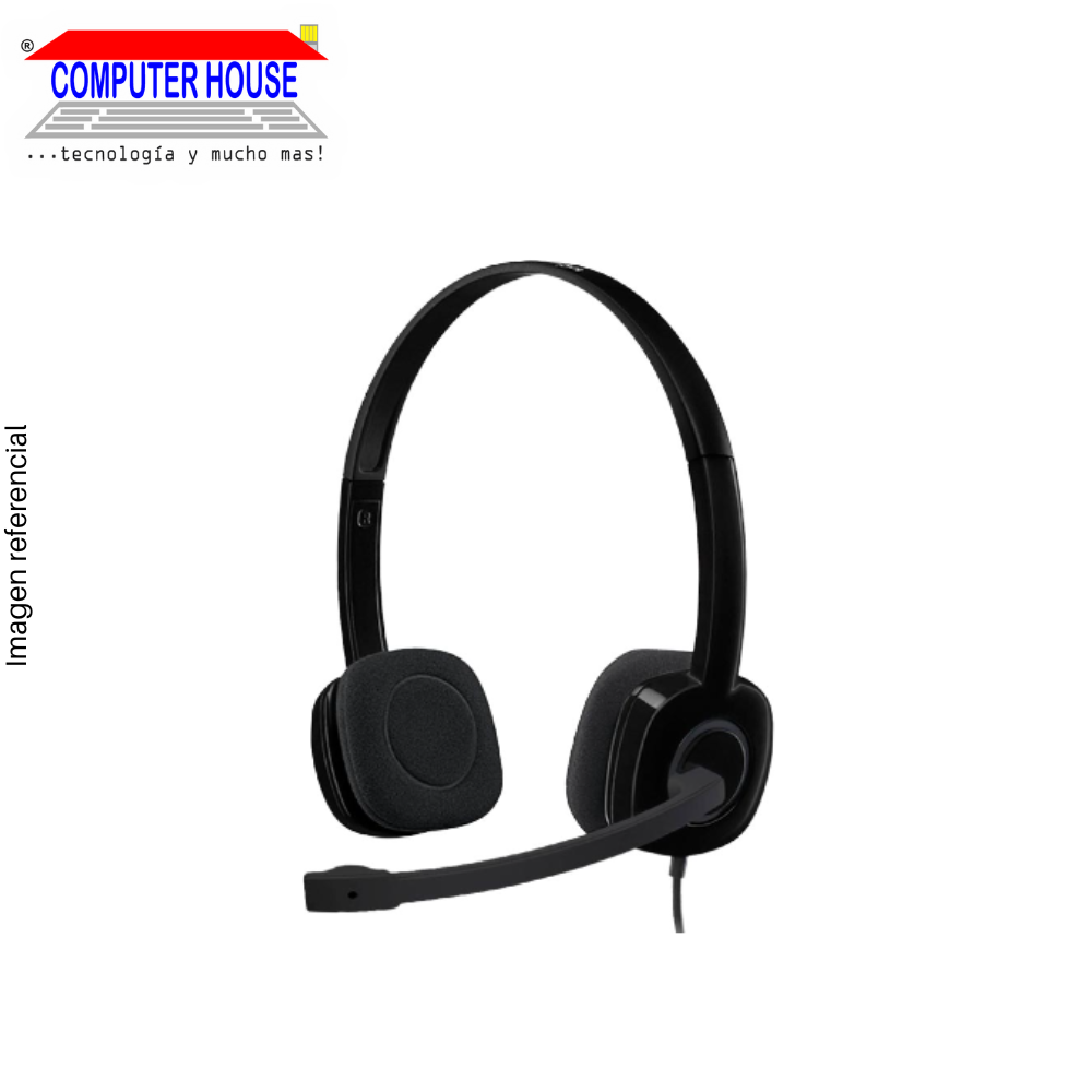 LOGITECH H151 Wired Headset, Black.