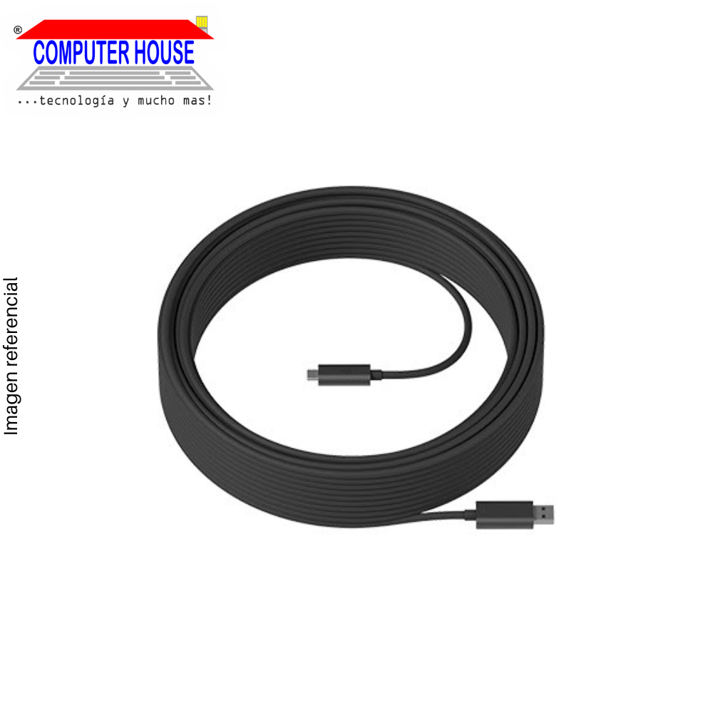 Cable LOGITECH CABLE B2B 25M STRONG USB SUPERSPEED BLACK.