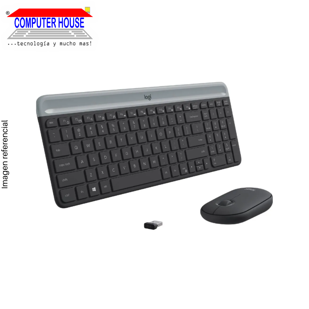 LOGITECH MK470 Wireless Keyboard + Mouse Kit, Black, USB Receiver.