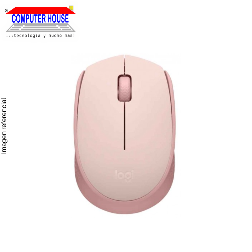 Mouse Inalámbrico LOGITECH M170, Rosa, Receptor USB.