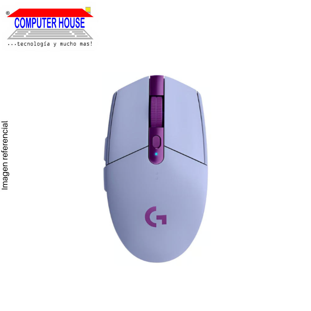 Mouse Gamer Inalámbrico LOGITECH G305, Lila, Receptor USB.