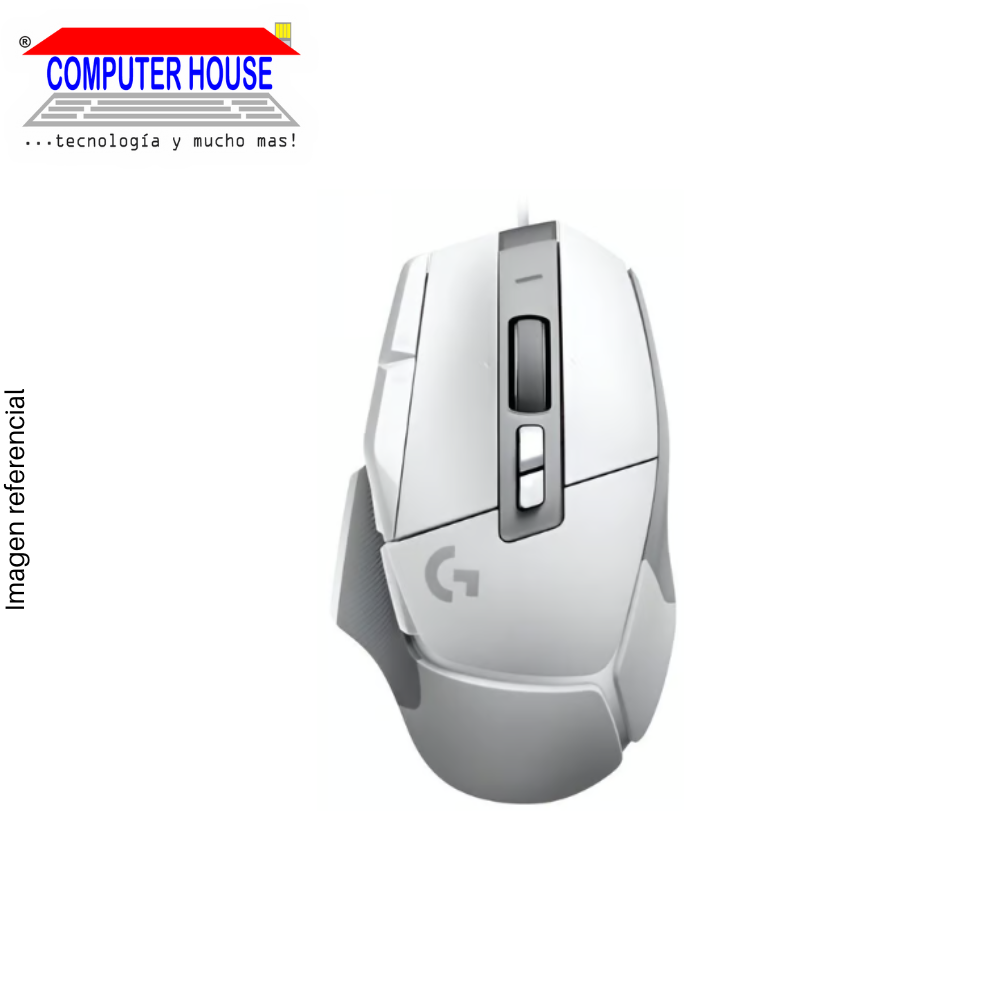 Mouse Gamer LOGITECH G502 X Hero, 25K DPI, color:blanco, USB. (910-006144)