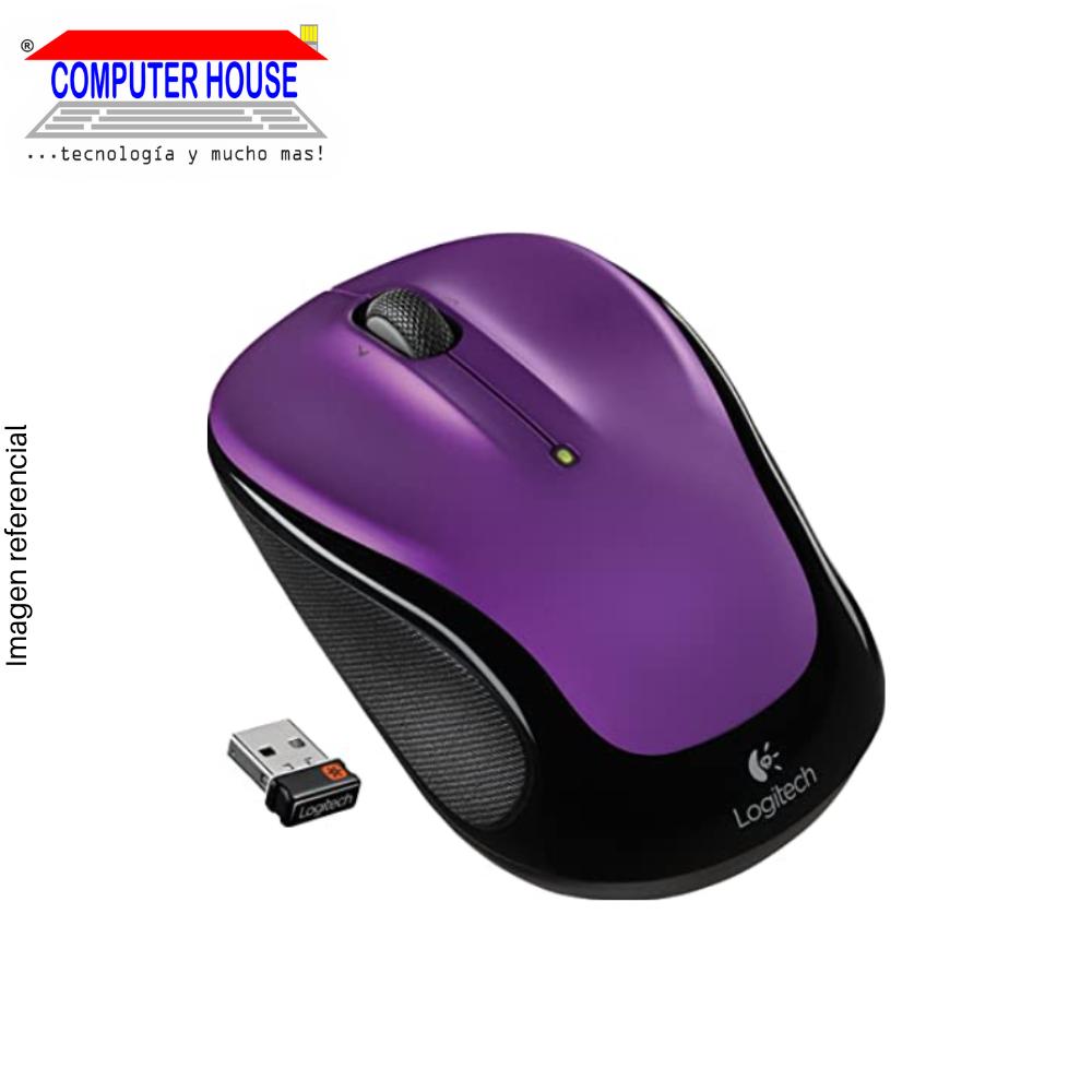 LOGITECH M325 Wireless Mouse, Violet, USB Receiver. 