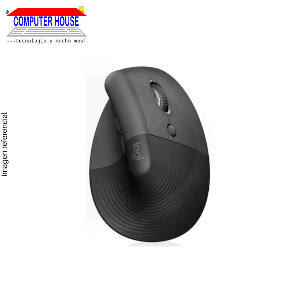 LOGITECH Lift Vertical Wireless Mouse, Black, USB Receiver and Bluetooth Connection.