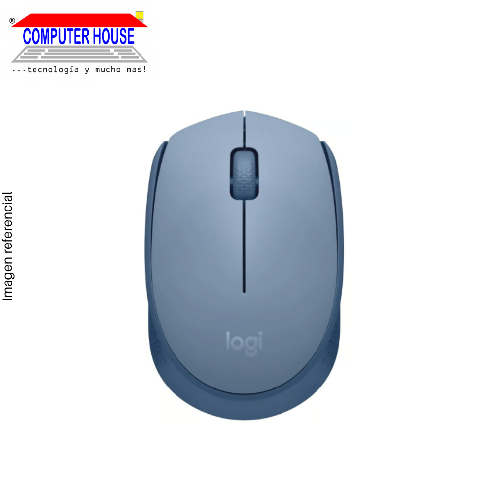 LOGITECH M170 Wireless Mouse, Blue Gray, USB Receiver.