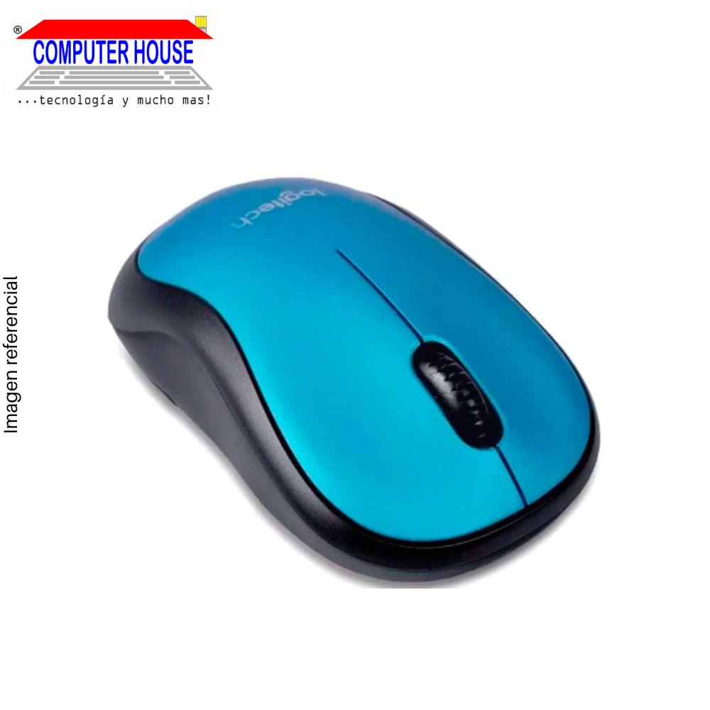 Mouse Inalámbrico LOGITECH M185, Azul, Receptor USB.