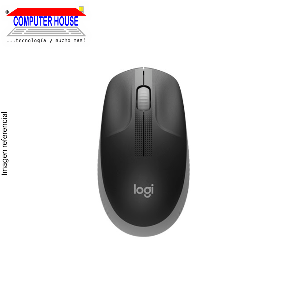 Mouse Inalámbrico LOGITECH M190, Gris Marengo, Receptor USB.