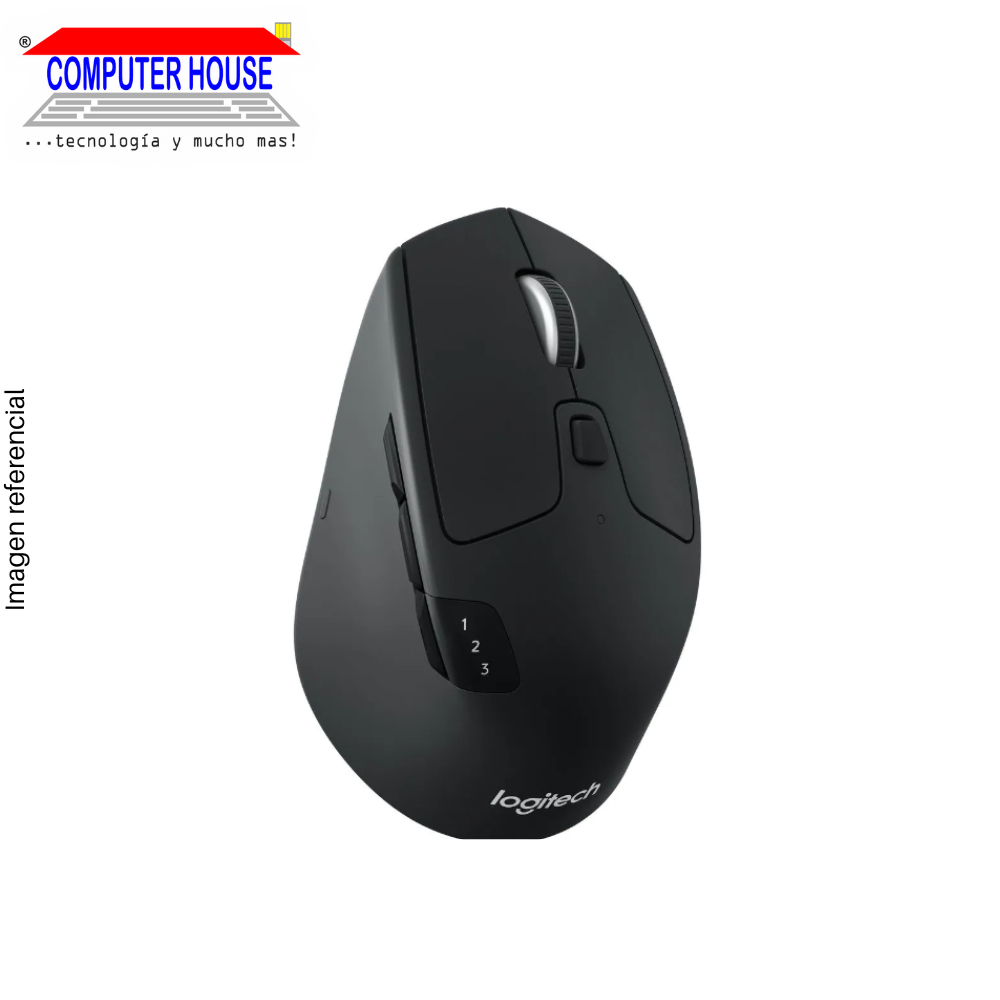 LOGITECH M720 Triathlon Wireless Mouse, Black, USB Receiver and Bluetooth Connection.