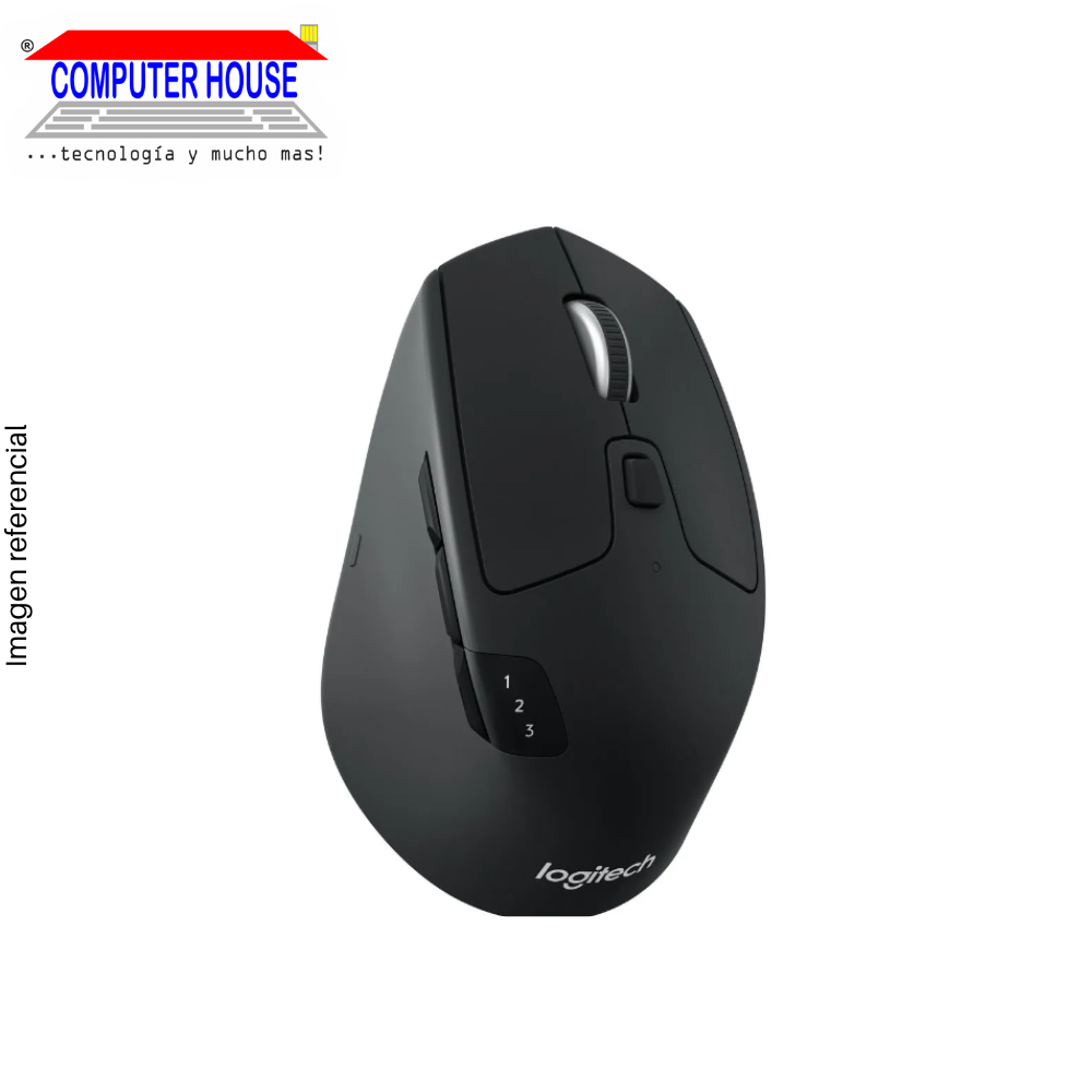 Mouse Inalámbrico LOGITECH M720 Triathlon, Negro, Receptor USB y Conexión Bluetooth.