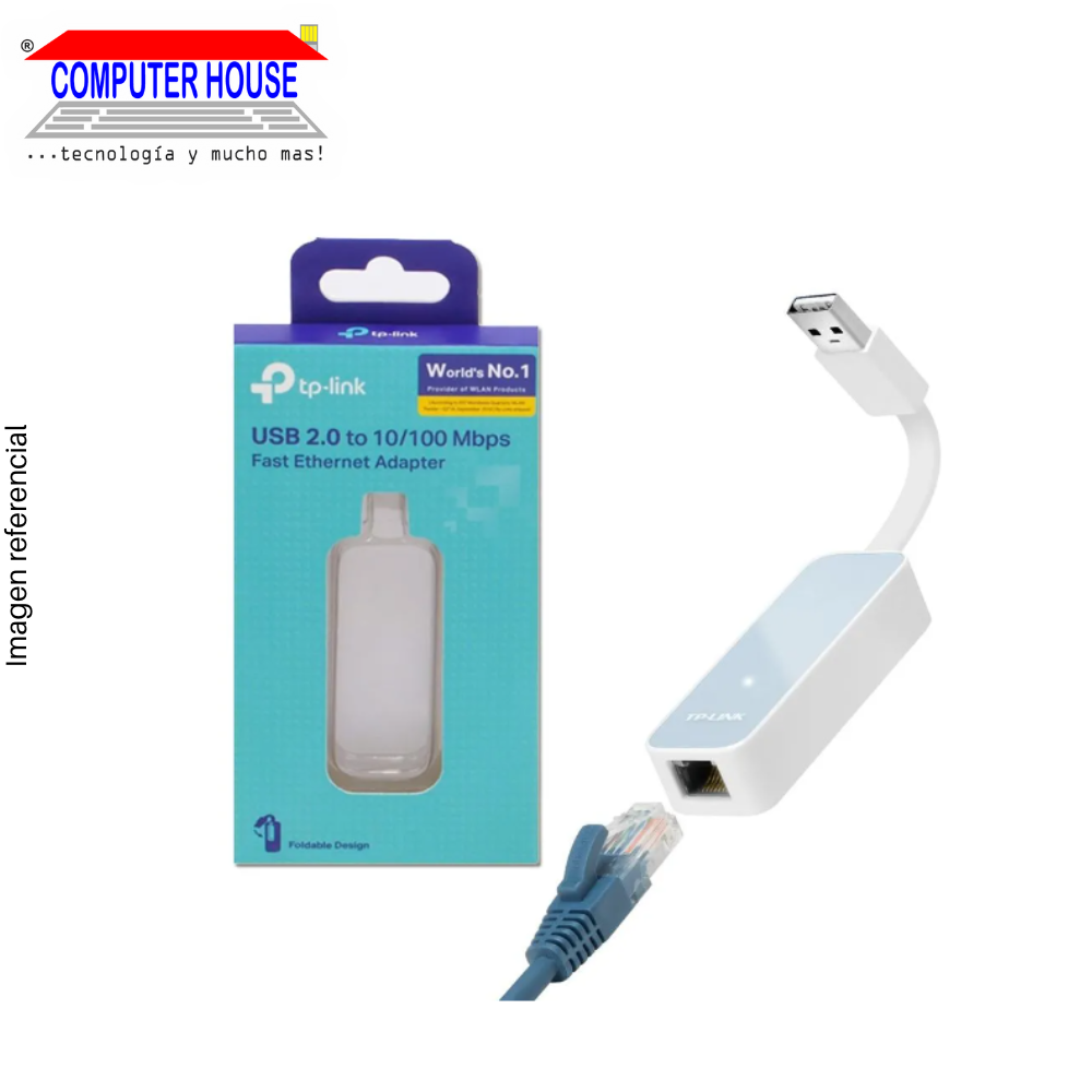 TP-LINK TL-UE200 Ethernet to USB Network Adapter, 10/100Mbps, USB 2.0
