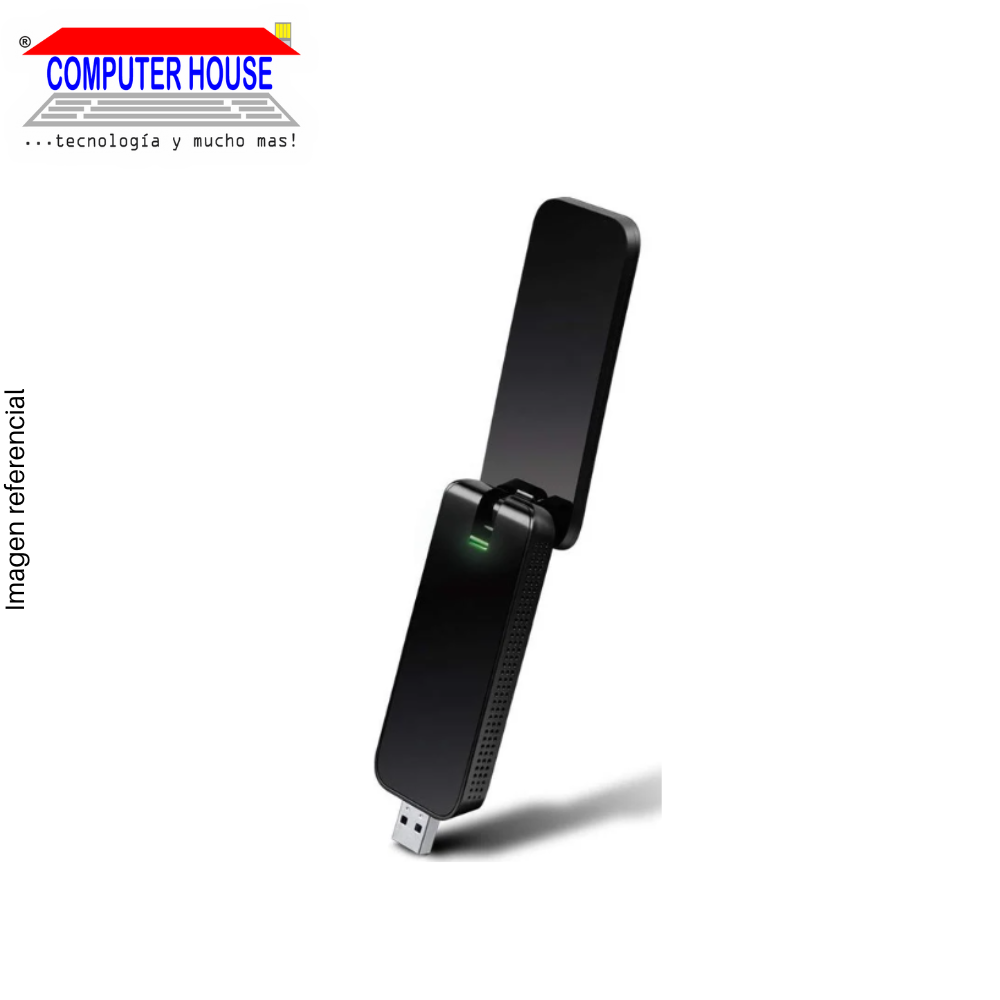 Adaptador WiFi TP-LINK Archer T4U, AC1300, MU-MIMO, Doble Banda 2.4GHz (hasta 400Mbps) y 5GHz (hasta 867Mbps), USB-A.