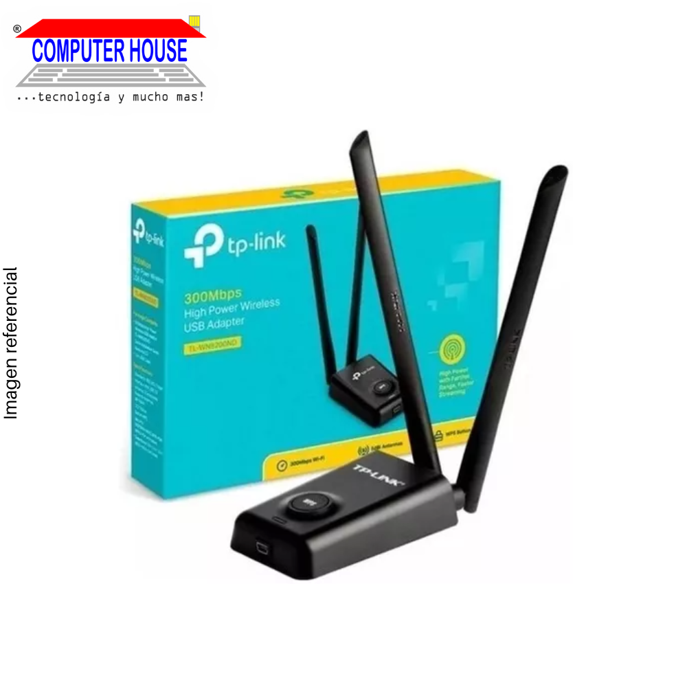 TP-LINK TL-WN8200ND WiFi Adapter, 2.4GHz (up to 300Mbps), 2 Antennas.