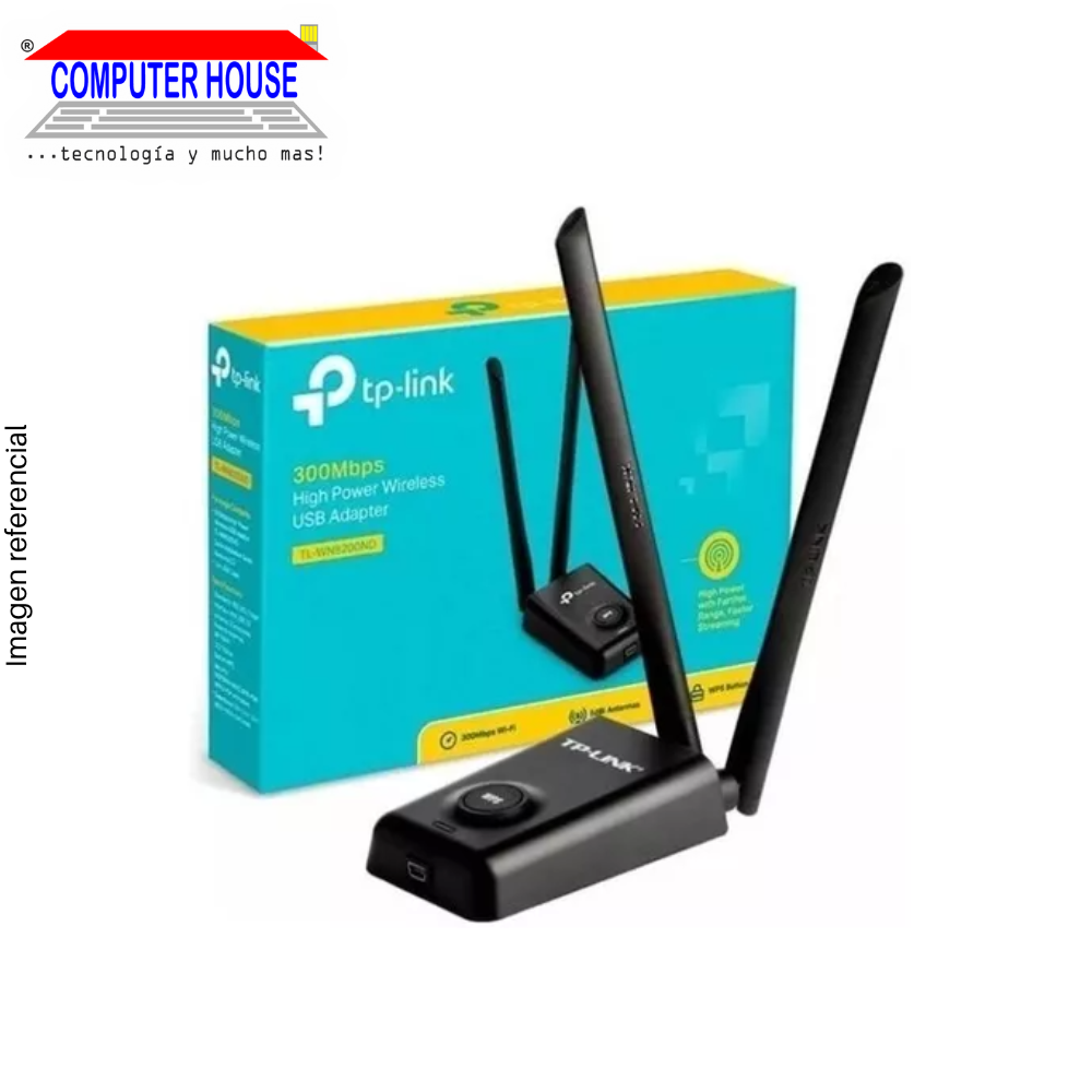 Adaptador WiFi TP-LINK TL-WN8200ND, 2.4GHz (hasta 300Mbps), 2 Antenas.